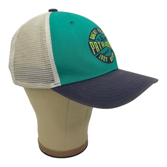 Patagonia Great Pacific Iron Works Mesh Snapback Cap Trucker Outdoor Hiking Hat - Picture 3 of 12